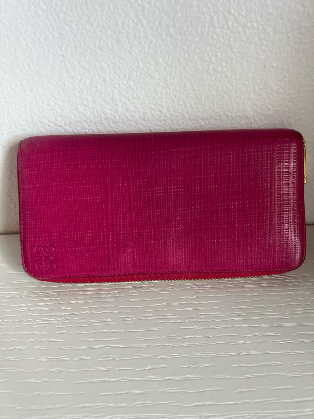Loewe Pink Zip-Around Leather Wallet